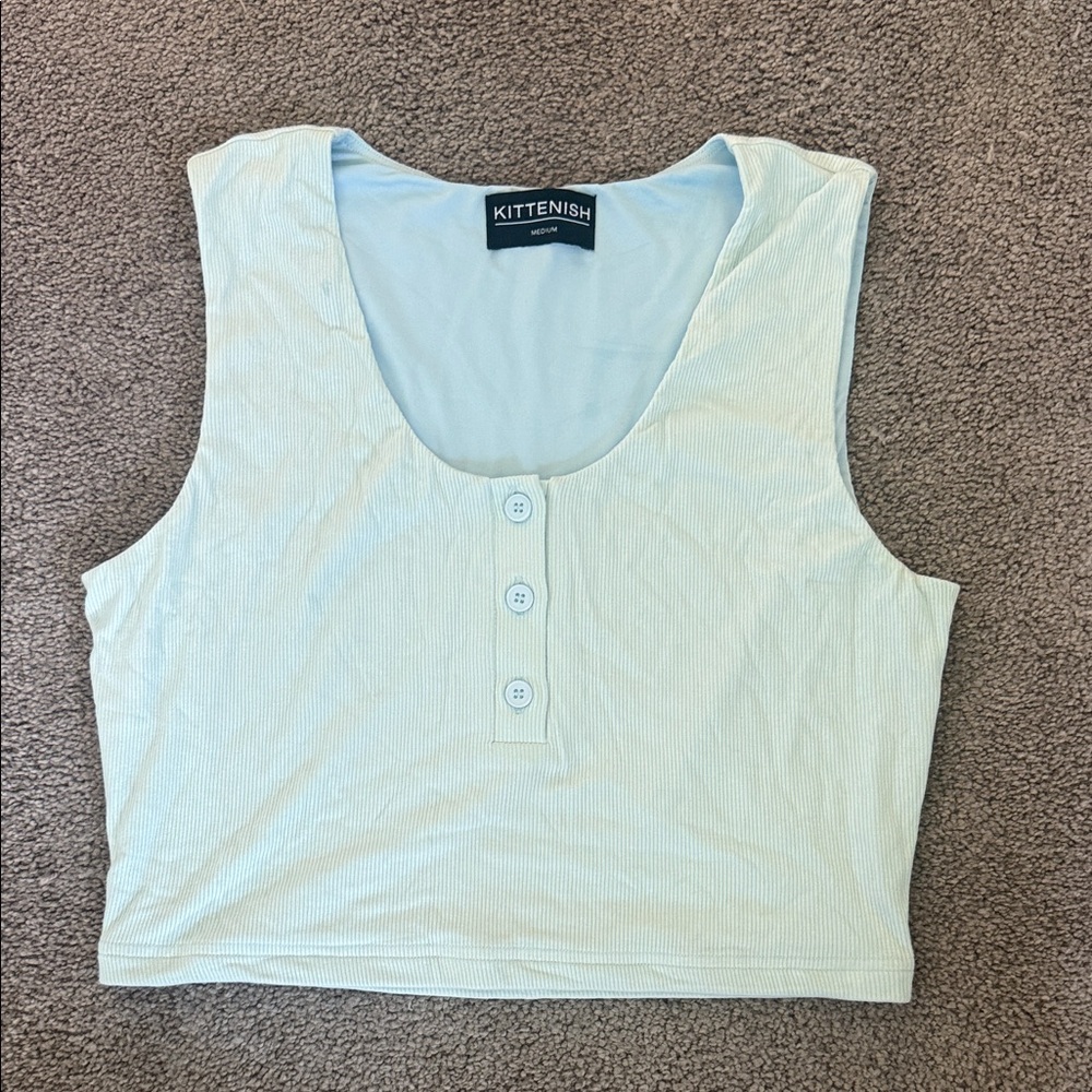 Kittenish Sky Blue Crop Top